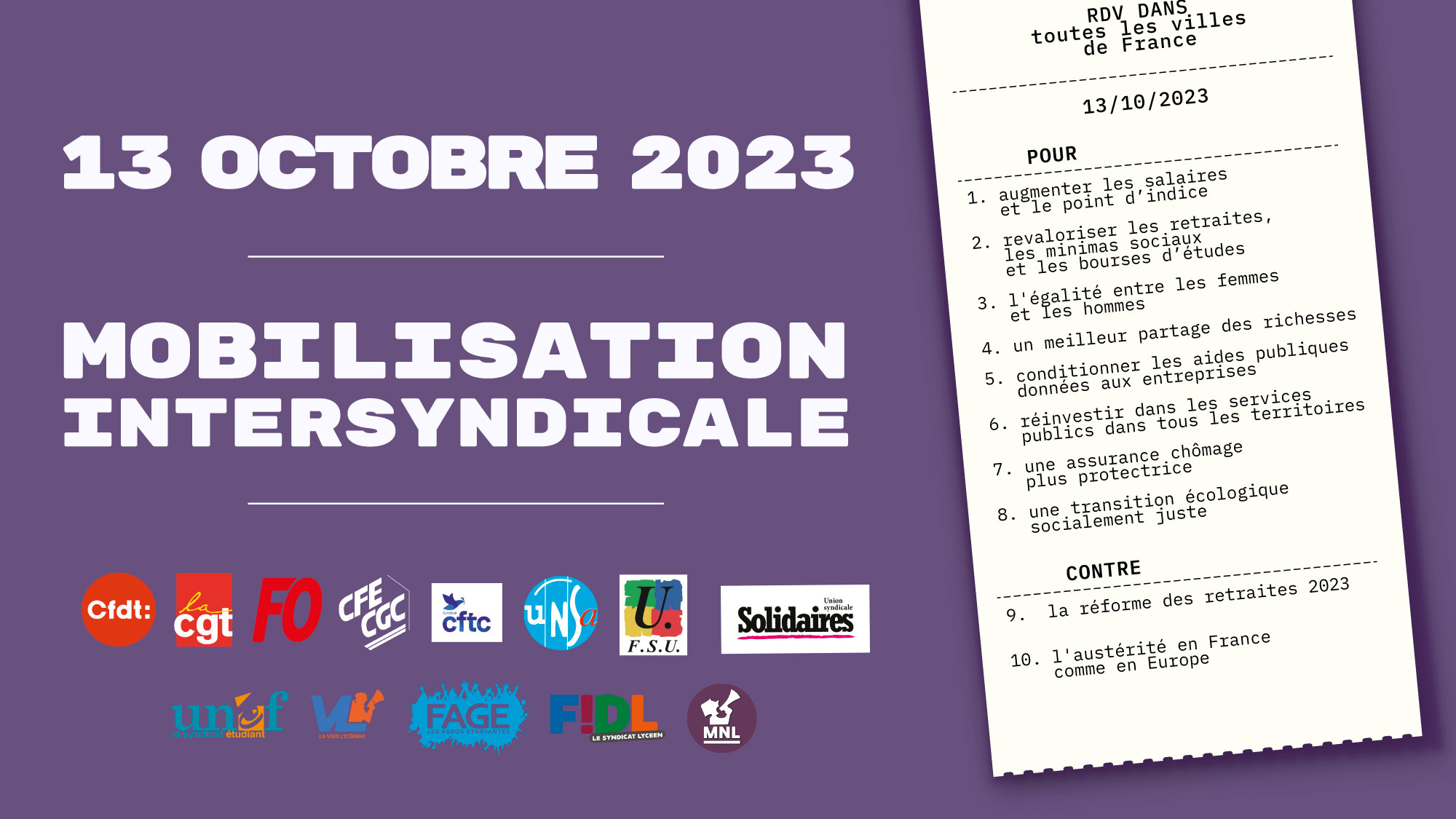 Journée d’action du 13 Octobre 2023