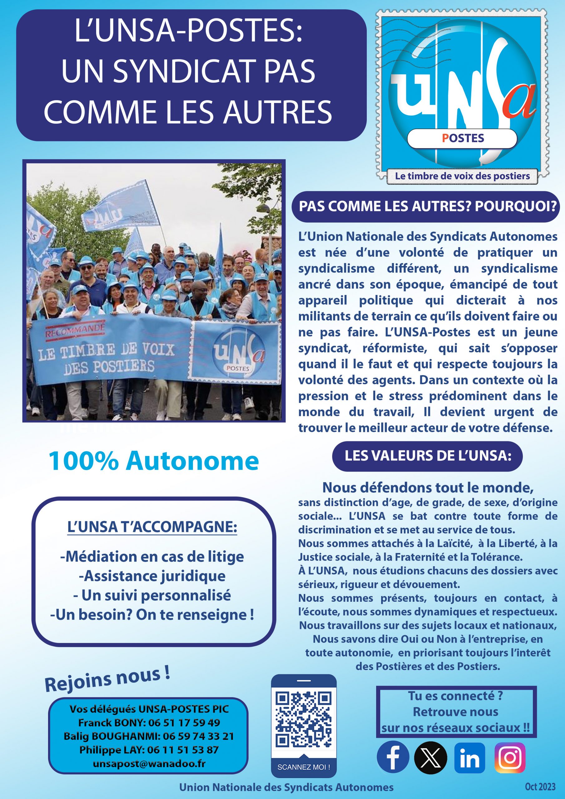 L’UNSA-POSTES : UN SYNDICAT PAS COMME LES AUTRES !