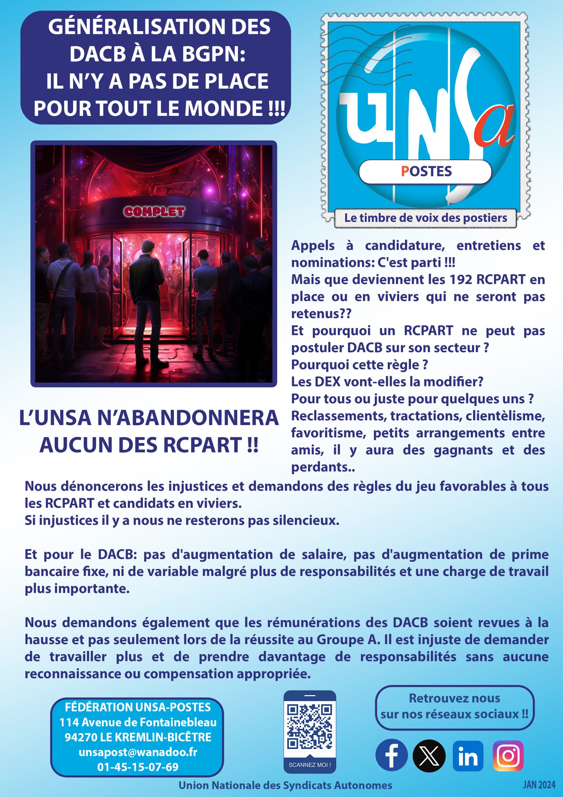 GÉNÉRALISATION DES DACB À LA BGPN: IL N’Y A PAS DE PLACE POUR TOUT LE MONDE !!!