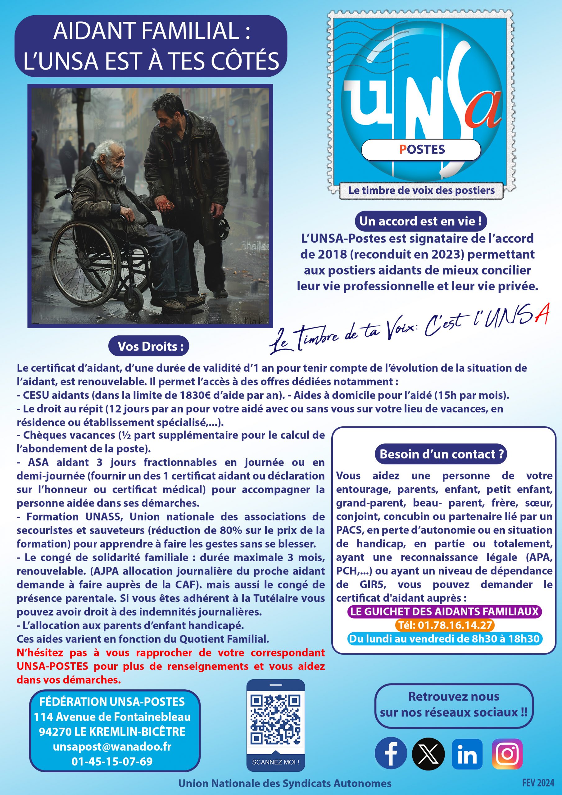 AIDANTS FAMILIAUX: L’UNSA EST À TES COTÉS