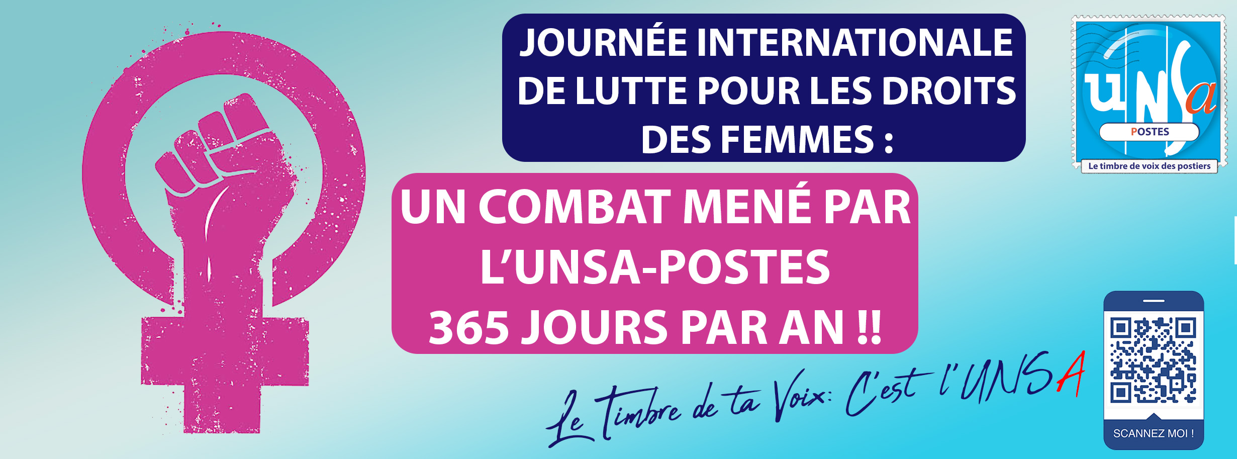 8 MARS 2024: La journée de lutte pour les droits des femmes, c’est 365 jours/an pour l’UNSA