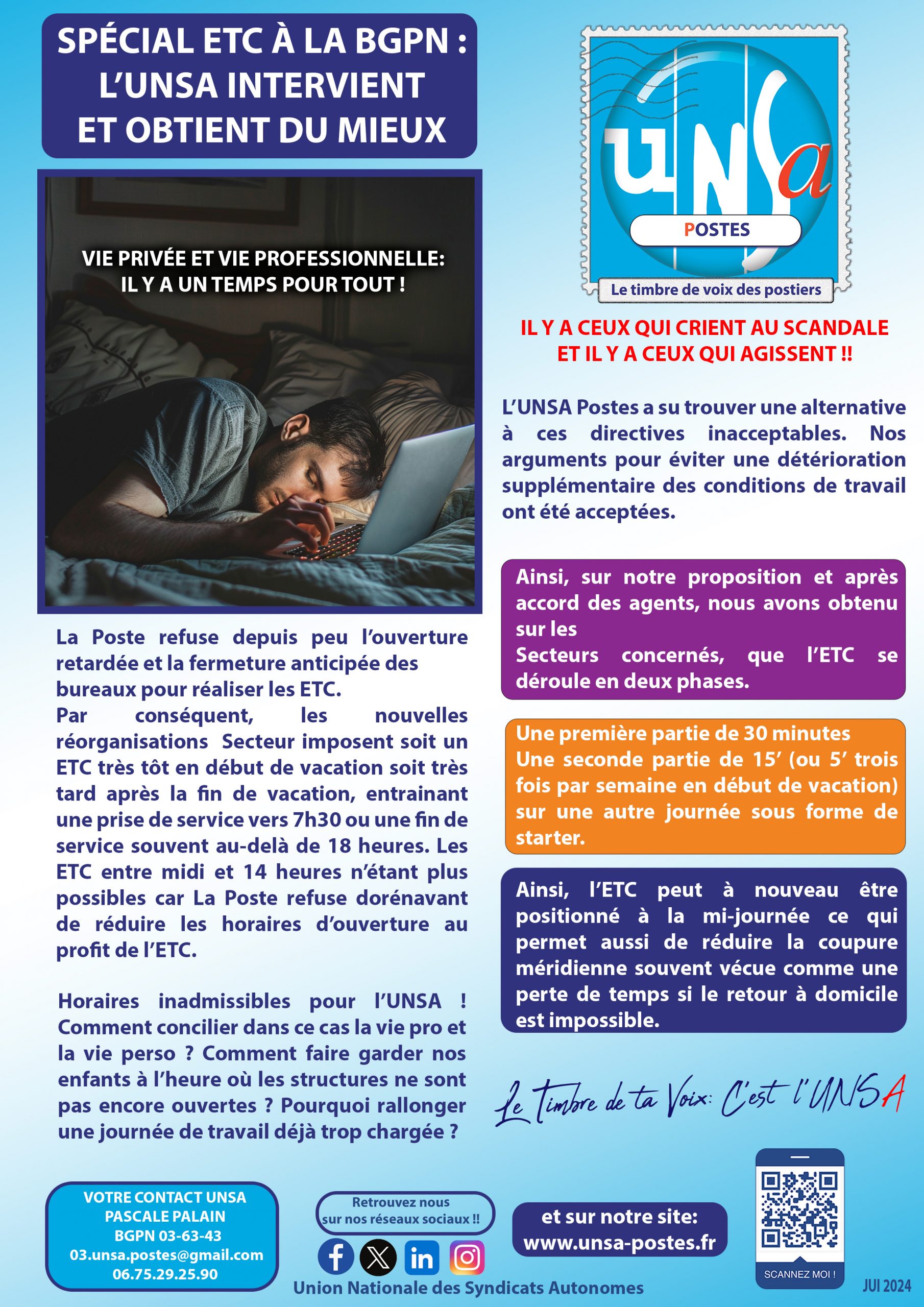 SPÉCIAL ETC À LA BGPN : L’UNSA INTERVIENT ET OBTIENT DU MIEUX !