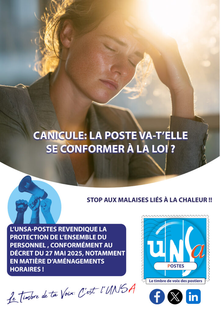 Canicule: La Poste doit se mettre en conformité avec la loi !