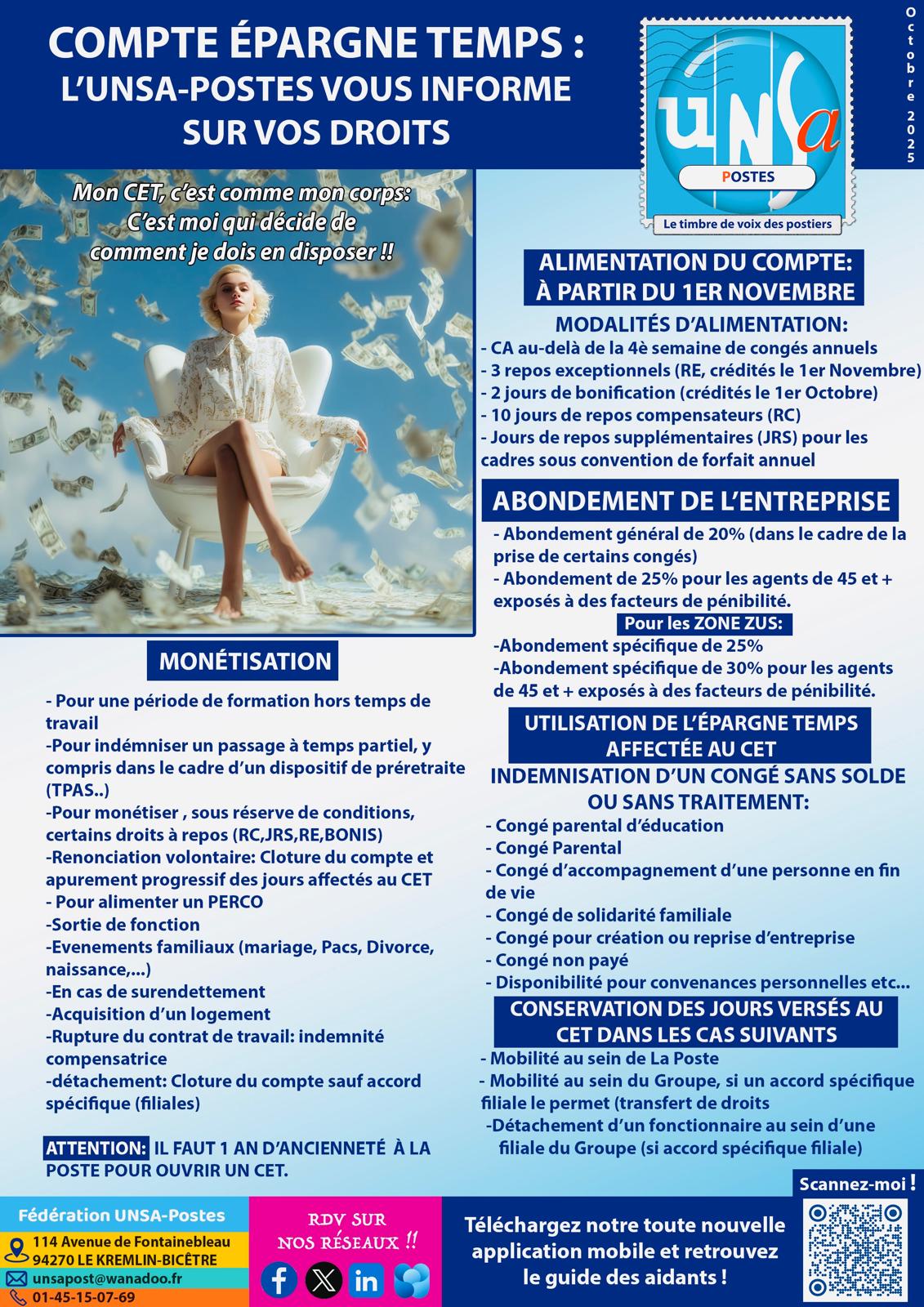 Compte épargne temps 2025: L’UNSA-Postes vous informe sur vos droits !