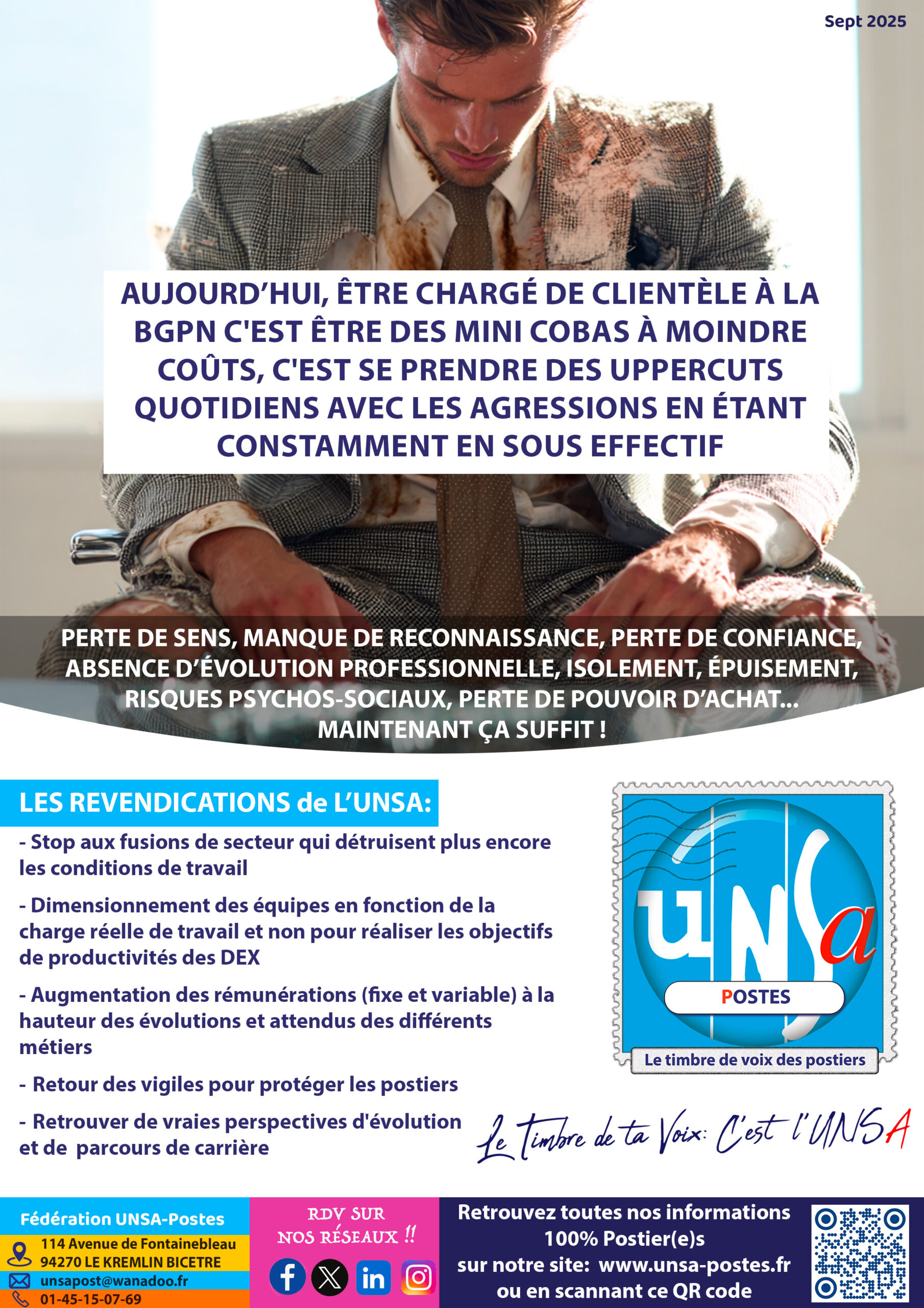 📢 Stop aux agressions des Chargés de clientèle! Stop aux sous effectifs ! L’UNSA-Postes réclame des avancées 🚨