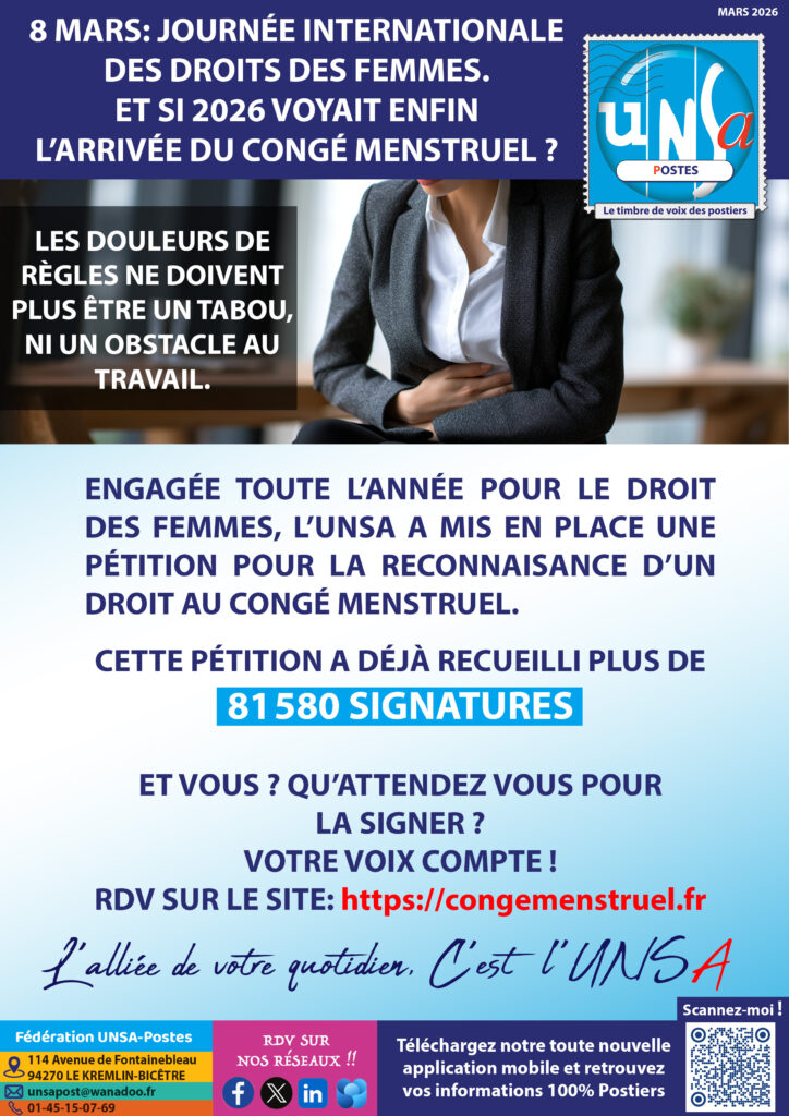 8 MARS: JOURNÉE INTERNATIONALE DES DROITS DES FEMMES: L&rsquo;UNSA LANCE UNE GRANDE PÉTITION !