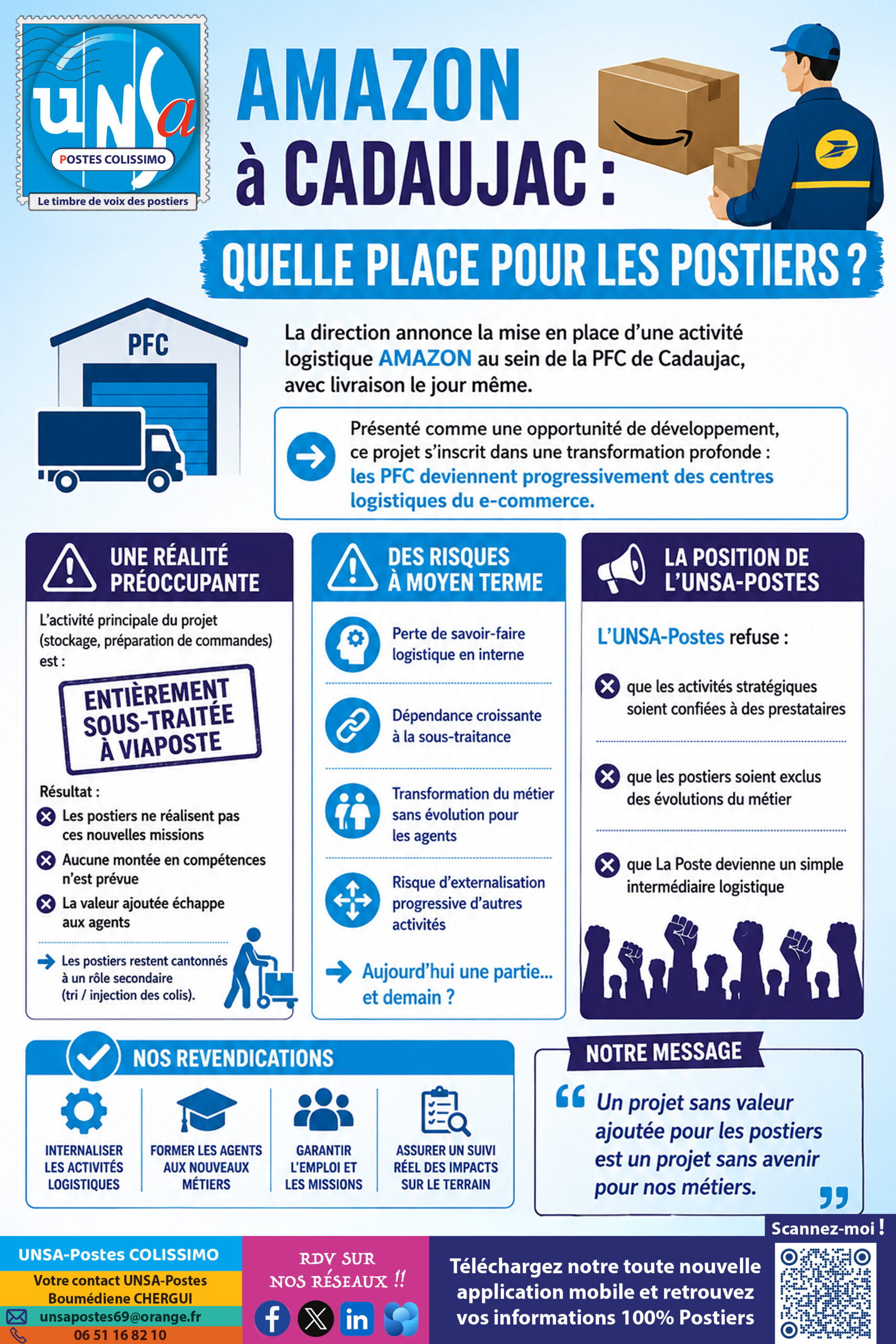 ℹ️ PFC de Cadaujac: Une activité logistique… Amazon ! Quelle place pour les Postiers ?