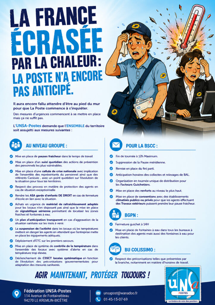 🔥 LA FRANCE ECRASÉE PAR LA CHALEUR 🥵:  UNE FOIS ENCORE, LA POSTE N&rsquo;A PAS ANTICIPÉ 😡 !