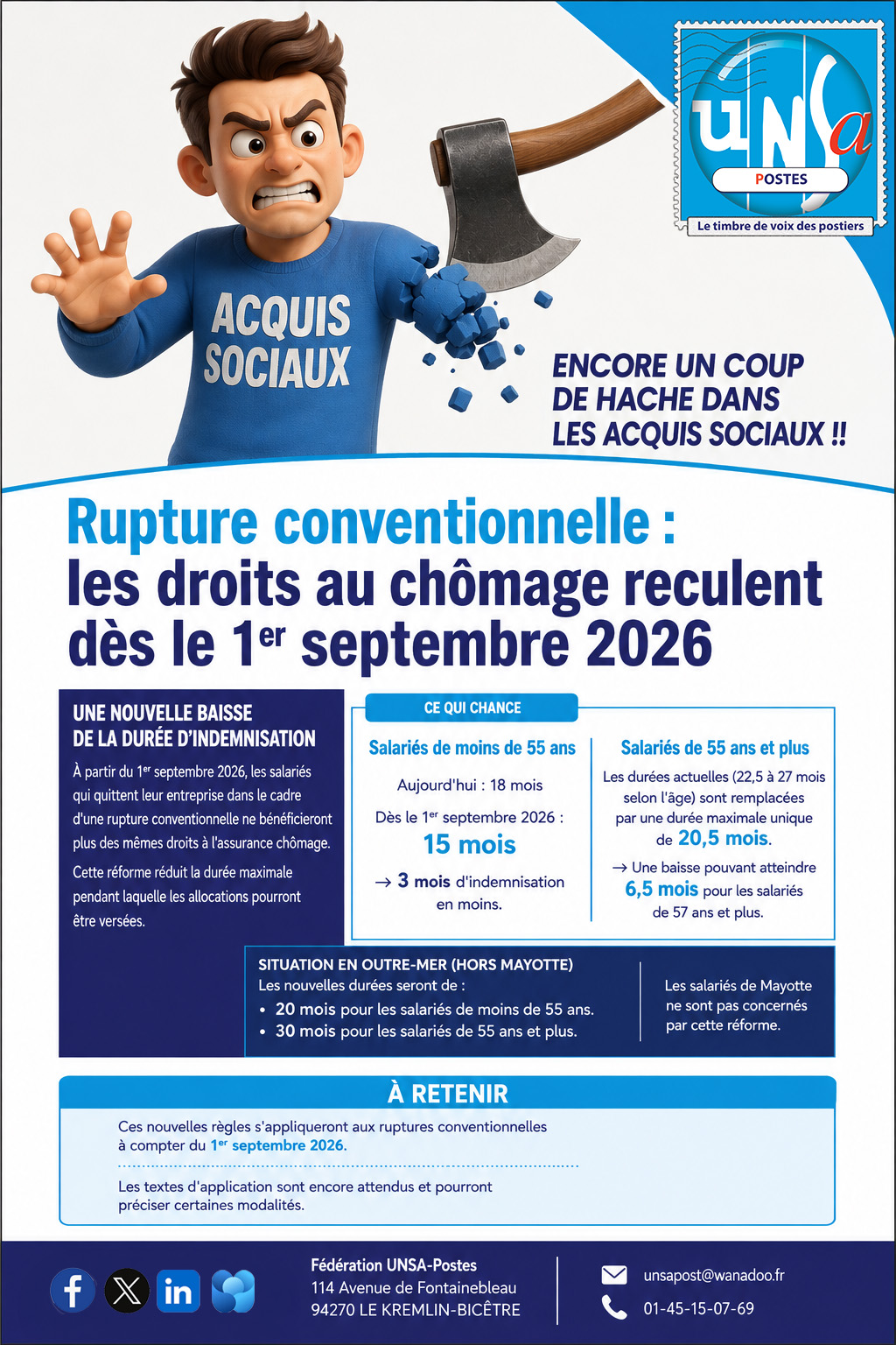 RUPTURE CONVENTIONNELLE: LES DROITS AU CHOMAGE BAISSENT AU 1ER SEPTEMBRE 😡