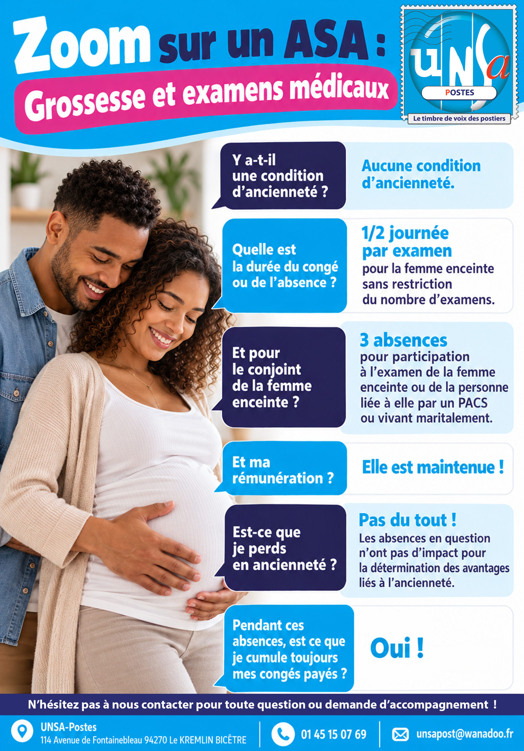 ZOOM SUR UN ASA: GROSSESSE ET EXAMENS MÉDICAUX